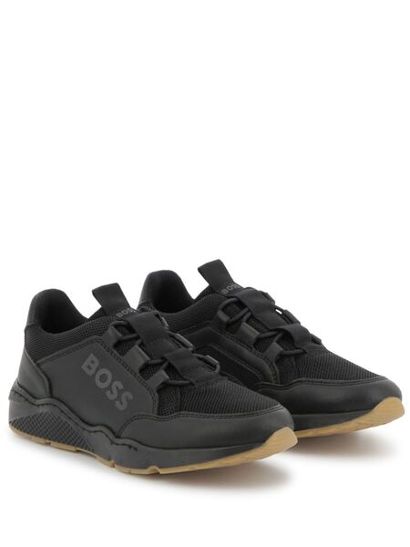  Boss Kidswear Logo-print Sneakers - Black 