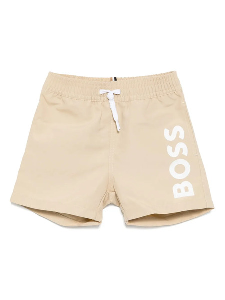  Boss Kidswear Logo-print Swim Shorts - Neutrals 