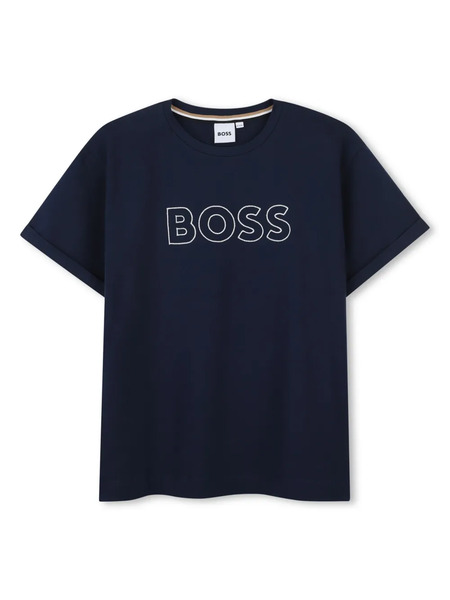  Boss Kidswear Logo-print T-shirt - Blue 