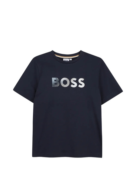  Boss Kidswear Logo-print T-shirt - Blue 