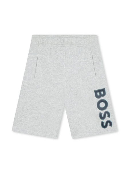  Boss Kidswear Logo-print Track Shorts - Grey 