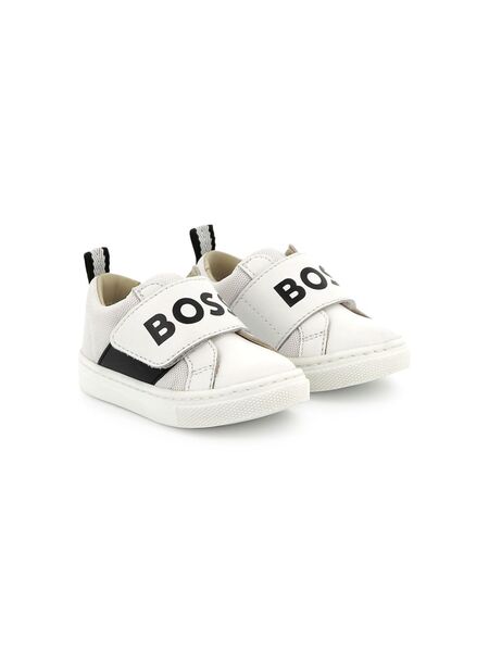  Boss Kidswear Logo-strap Sneakers - White 