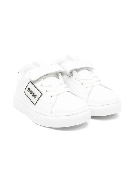  Boss Kidswear Logo Strap Sneakers - White 