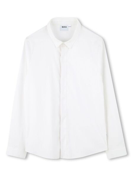 Boss Kidswear Long-sleeve Buttoned Shirt - White 