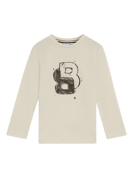  Boss Kidswear Long-sleeved Graphic T-shirt - Neutrals 