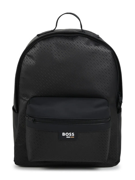  Boss Kidswear Monogram-pattern Backpack - Black 