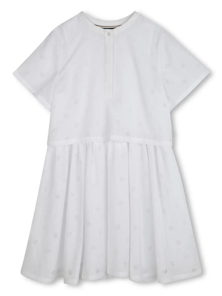  Boss Kidswear Monogram-print Dress - White 