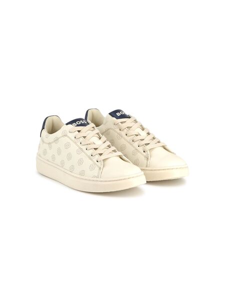  Boss Kidswear Monogram-print Sneakers - Neutrals 