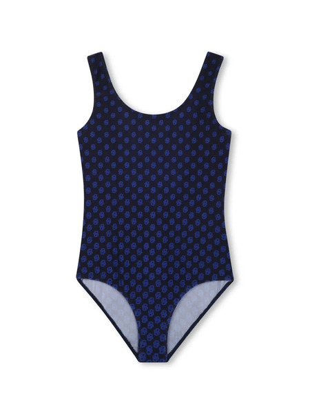  Boss Kidswear Monogram-print Swimsuit - Blue 