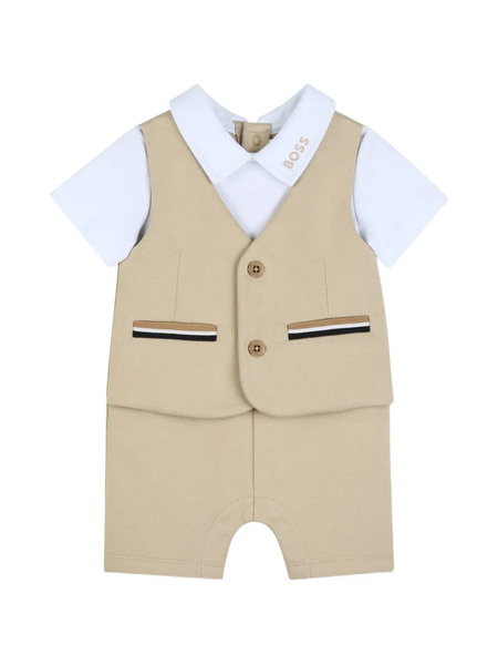  Boss Kidswear Pocket Button Swimsuit - Neutrals 