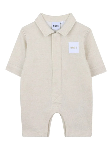  Boss Kidswear Pocketed Polo Playsuit - Neutrals 