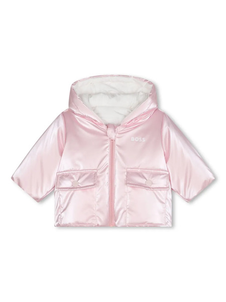  Boss Kidswear Reversible Hooded Puffer Jacket - Pink 