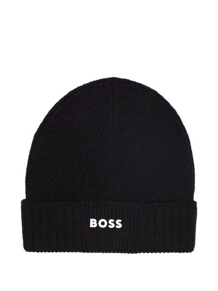  Boss Kidswear Ribbed Beanie Hat - Black 