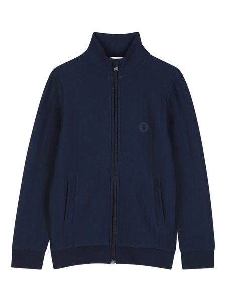  Boss Kidswear Ribbed Zip Cardigan - Blue 