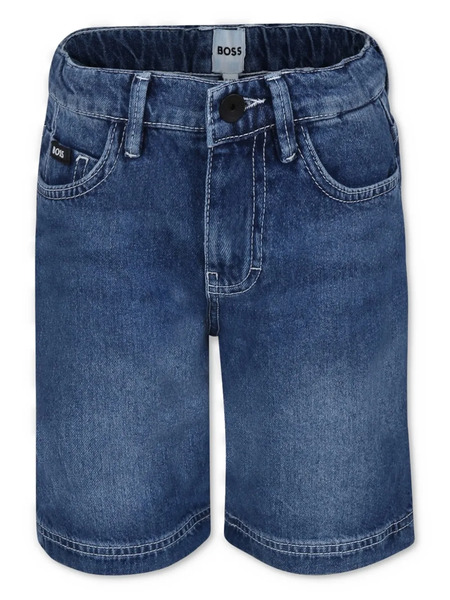  Boss Kidswear Straight-leg Denim Shorts - Blue 