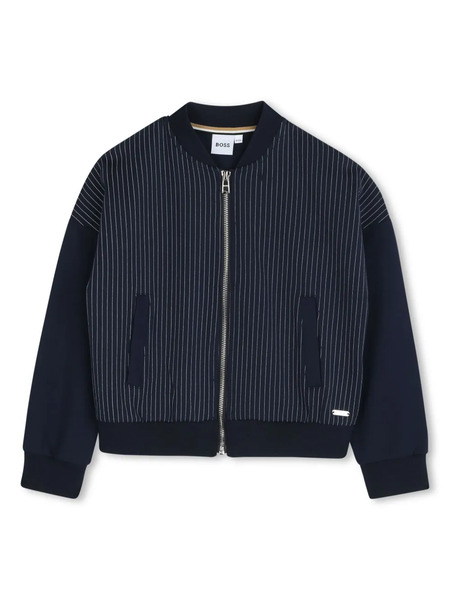  Boss Kidswear Striped Bomber Jacket - Blue 