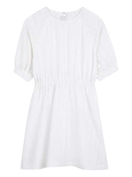  Boss Kidswear Striped Drawstring-waist Dress - White 