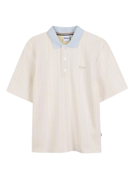  Boss Kidswear Striped Polo Shirt - White 