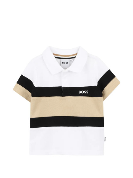  Boss Kidswear Striped Polo Shirt - White 