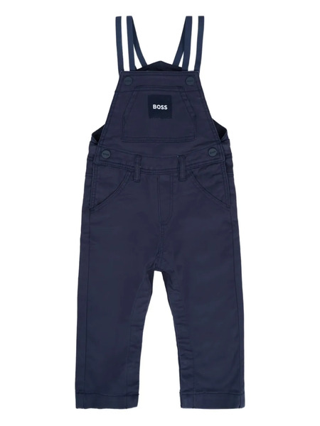  Boss Kidswear Striped-strap Cotton Jumpsuit - Blue 