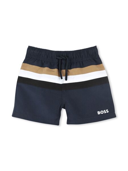  Boss Kidswear Striped Swim Shorts - Blue 