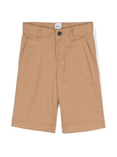 Boss Kidswear Turn-up Cotton Shorts - Neutrals 