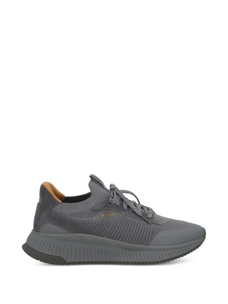  Boss Lace-up Ribbed Sneakers - Grey 