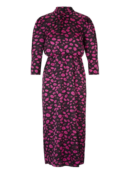  Boss Lip-print Dress - Black 