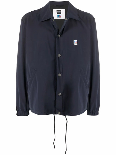  Boss Logo-patch Lightweight Shirt Jacket - Blue 