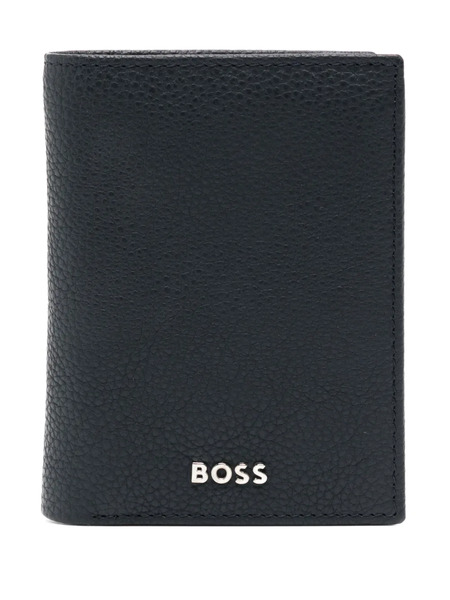  Boss Logo-plaque Leather Wallet - Blue 