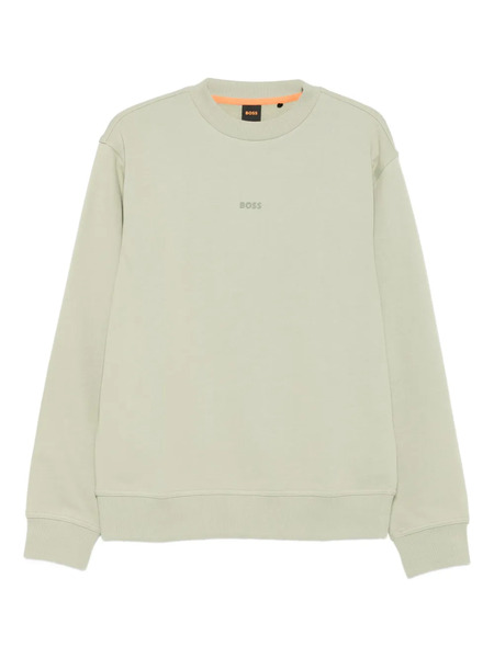  Boss Logo-print Crew-neck Sweatshirt - Green 