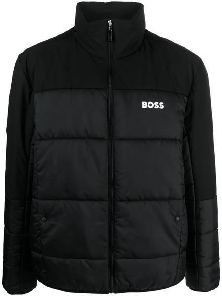  Boss Logo-print Panelled Padded Jacket - Black 