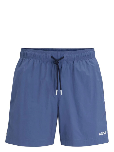  Boss Logo-print Swim Shorts - Blue 