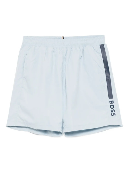  Boss Logo-printed Swim Shorts - Blue 