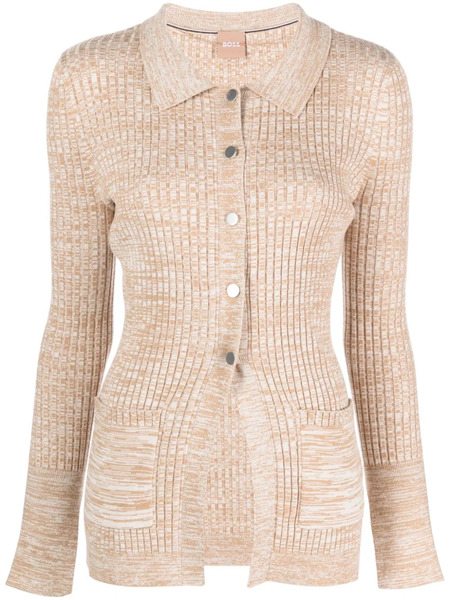  Boss Mélange-effect Button-up Cardigan - Neutrals 