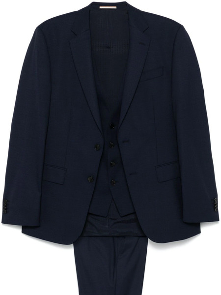  Boss Mini-check Three-piece Suit - Blue 