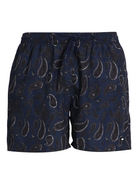  Boss Paisley-print Drawstring Swim Shorts - Blue 