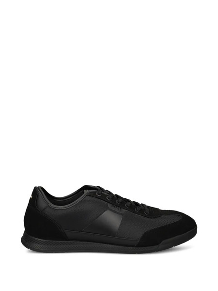  Boss Panelled Leather Sneakers - Black 