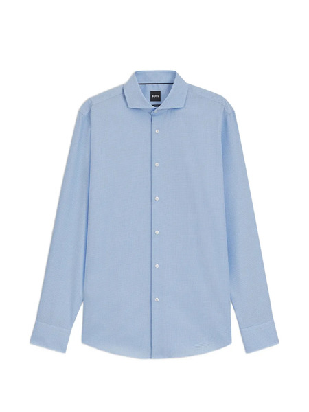  Boss Patterned Long-sleeved Shirt - Blue 