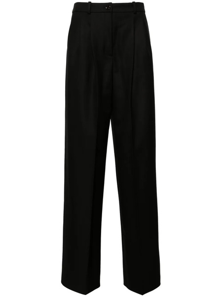  Boss Pleat-detailed Virgin Wool Trousers - Black 