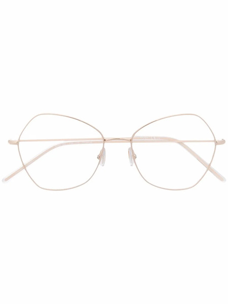  Boss Polished-effect Geometric-frame Glasses - Gold 