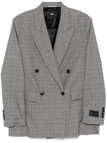  Boss Prince Of Wales-check Blazer - Black 