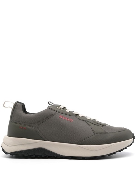  Boss Raised-logo Panelled Sneakers - Green 