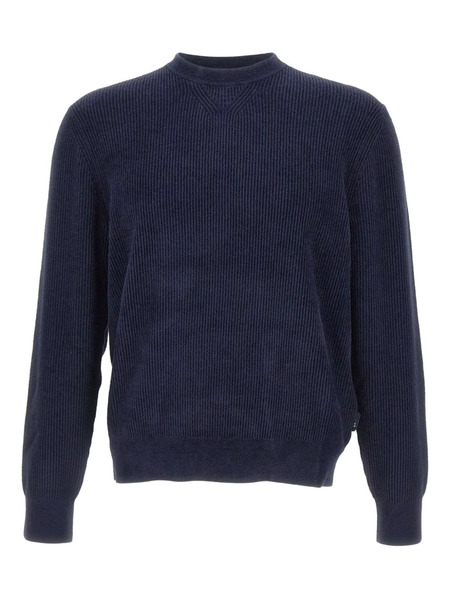  Boss Ribbed Crew-neck Sweater - Blue 