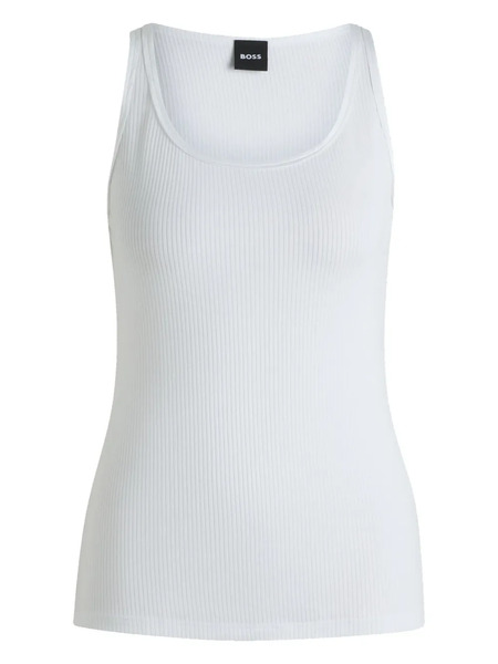  Boss Ribbed Tank Top - White 
