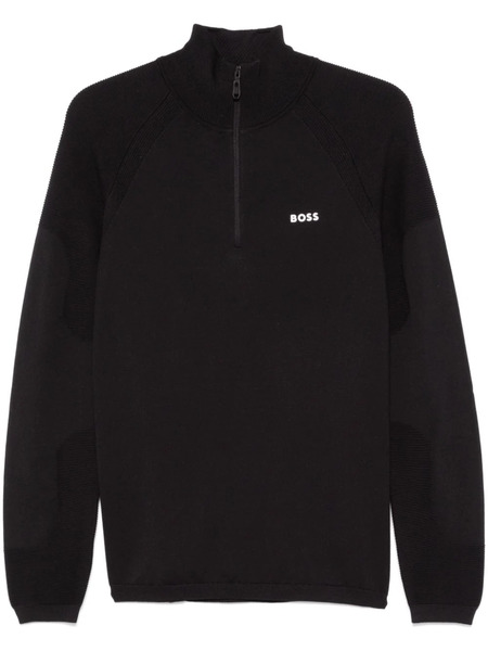  Boss Rubberised-logo Sweater - Black 