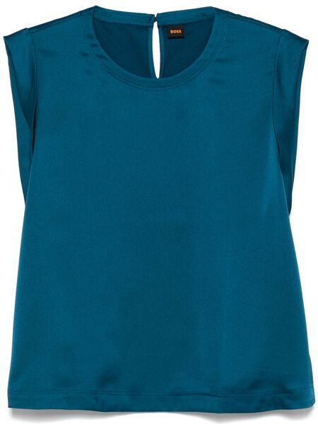  Boss Satin-effect Top - Blue 