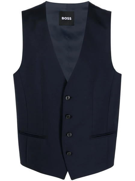  Boss Single-breasted Buttoned Waistcoat - Blue 