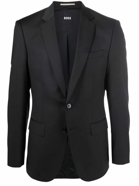  Boss Single-breasted Virgin Wool Blazer - Black 