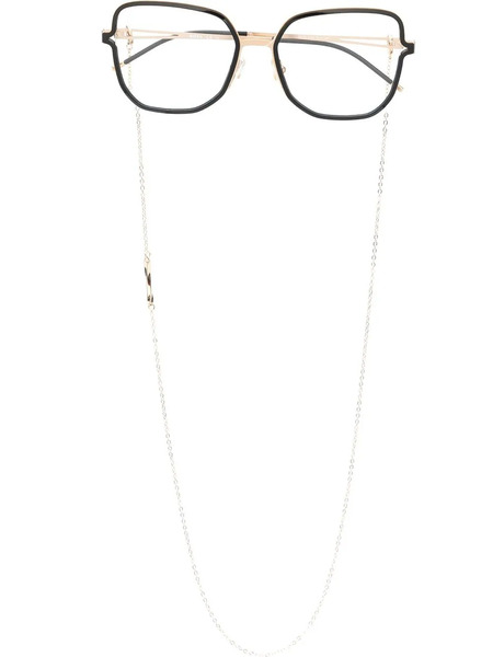  Boss Square-frame Chain Glasses - Black 